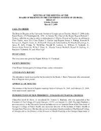 1 Minutes of the Meeting of the Board of Regents Of