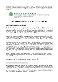 2015 Interim Results Announcement