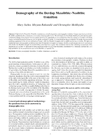 Demography of the Ðerdap Mesolithic–Neolithic Transition