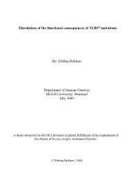 Elucidation of the Functional Consequences of NLRP7 Mutations