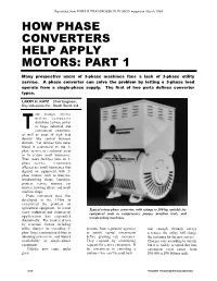 How Phase Converters Help Apply Motors Pt1.Pub