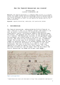 How the Voynich Manuscript Was Created 1 Introduction