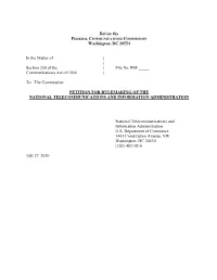 Petition for Rulemaking of the National Telecommunications and Information Administration