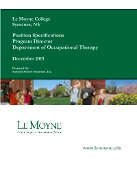 Position Specifications Program Director Department Of