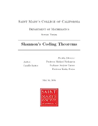 Shannon's Coding Theorems
