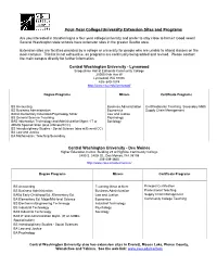 Four-Year College/University Extension Sites and Programs