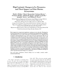 High Latitude Changes in Ice Dynamics and Their Impact on Polar Marine Ecosystems