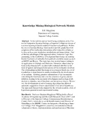 Knowledge Mining Biological Network Models