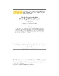 On the Complexity of the Planar Slope Number Problem Udo Hoﬀmann