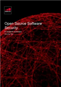 Open Source Software Security a Research Summary December 2020