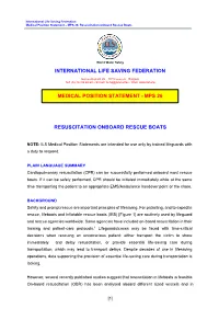 Resuscitation Onboard Rescue Boats