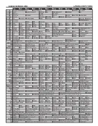 Sunday Morning Grid 7/20/14 Latimes.Com/Tv Times