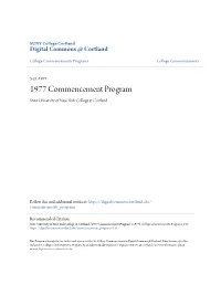 1977 Commencement Program State University of New York College at Cortland