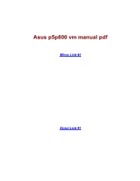 Asus P5p800 Vm Manual Pdf