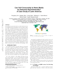 Can Self-Censorship in News Media Be Detected Algorithmically? A