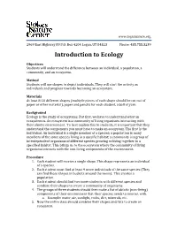Ecology Intro