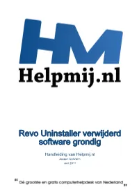 Revo Uninstaller Verwijderd Software Grondig