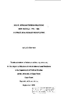 South African Foreign Relations with Angola