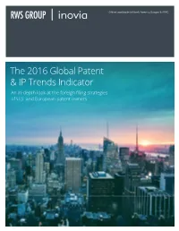 The 2016 Global Patent & IP Trends Indicator