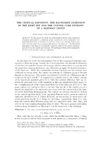 The Critical Exponent, the Hausdorff Dimension of the Limit Set and the Convex Core Entropy of a Kleinian Group