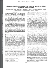 Comparative Mapping of Growth Habit, Plant Height, and Flowering Qtls in Two Interspecific Families of Leymus