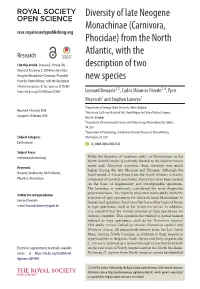 From the North Atlantic, with the Description of Two New