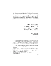 Group Size and Collective Action: Third Party Monitoring in Common