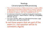 In Red Those Papers That Are Part of the Exam (I.E. One Question Will Be To