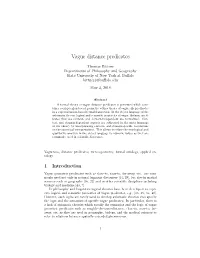 Vague Distance Predicates