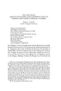Aspects of Judaising in Pelagianism in Light of Rabbinic and Patristic Exegesis of Genesis