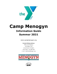 Camp Menogyn Information Guide Summer 2021