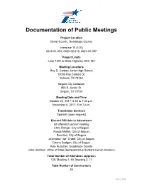 Documentation of Public Meetings