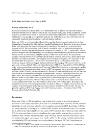 Faith, Hope and Science in the Time of AIDS Context and Broader Work 1