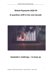 Global Payments 2020-30 a Quantium Shift in the Next Decade Australia's Challenge
