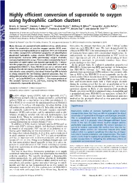 Highly Efficient Conversion of Superoxide to Oxygen Using Hydrophilic Carbon Clusters