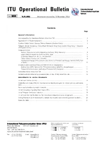 ITU Operational Bulletin No. 800 – 3