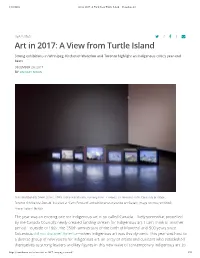 Art in 2017: a View from Turtle Island – Canadian Art