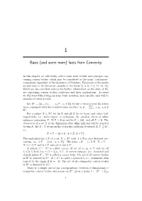 Basic (And Some More) Facts from Convexity
