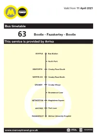 Bus Timetable This Service Is Provided by Arriva