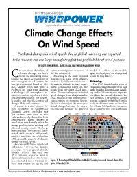 Climate Change Effects on Wind Speed
