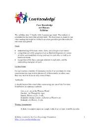 Core Knowledge Art History Syllabus