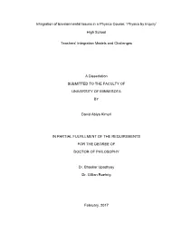 Integration of Environmental Issues in a Physics Course: 'Physics By