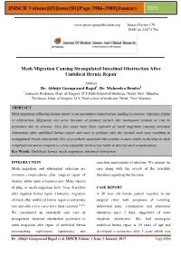 Mesh Migration Causing Strangulated Intestinal Obstruction After Umbilical Hernia Repair