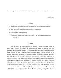 Narrating the Communist Prison: an Interpretive Model of Some Romanian Case Studies