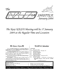 NASFA 'Shuttle' Jan 2004
