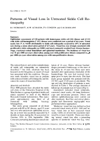 Patterns of Visual Loss in Untreated Sickle Cell Retinopathy