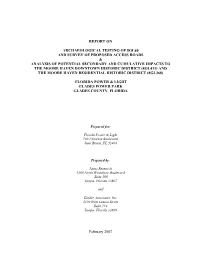 Report on Archaeological Testing of and Survey of Proposed Access