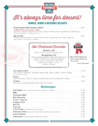 Dessert Menu
