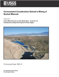 Environmental Considerations Related to Mining of Nonfuel Minerals
