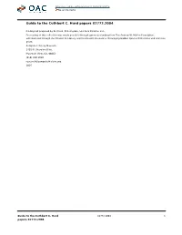 Guide to the Cuthbert C. Hurd Papers X2772.2004